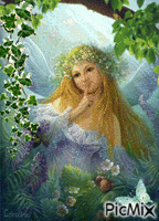 fairy in the forest κινούμενο GIF