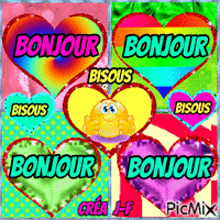 BONJOUR  Bisous animowany gif