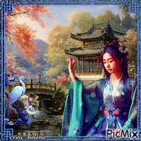 Asie avec du bleu GIF animado