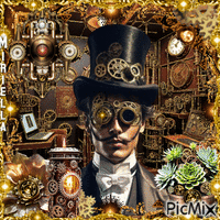 Contest!  Homme  steampunck - GIF animate gratis