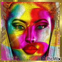 Portrait multicolore