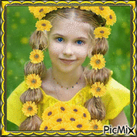 Sarıyı seven kız - Gratis animeret GIF