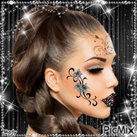 Artistic makeup in black and silver - Δωρεάν κινούμενο GIF