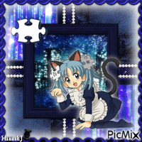 *Anime Puzzle Kitty Girl* анимированный гифка