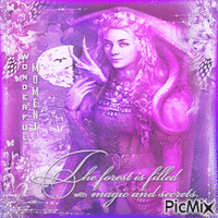 Fantasy woman pink purple