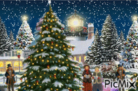 karácsonyfák - GIF animasi gratis