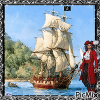 Bateau pirate - Бесплатный анимированный гифка