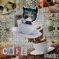 Café sucré - dans un style manga - GIF animé gratuit