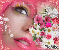 visage fleur - GIF animé gratuit