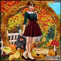 Autumn Girl animeret GIF