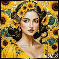 Lady Sunflower - Ilmainen animoitu GIF