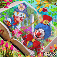 Spring Clowns Gif Animado