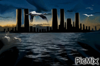 new world ,original backgrounds, painting,digital art by tonydanis - Free animated GIF