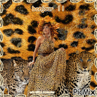 HD femme léopard animovaný GIF