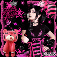 Black & Pink Punk geanimeerde GIF