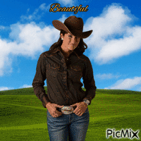 Beautiful cowgirl GIF animé