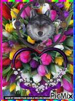 WOLF IN TULIPS animovaný GIF