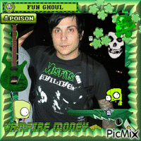 frank iero but in green geanimeerde GIF