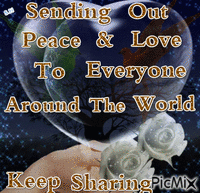 Sharing Love & Peace Around The World - GIF animasi gratis