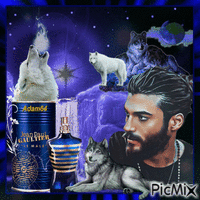 Perfume for men with wolves - Free animated GIF