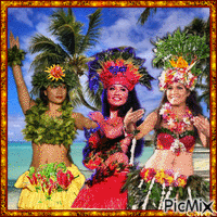 Tahitianischer Tanz - GIF animé gratuit