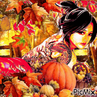 Geisha d'automne - 免费动画 GIF