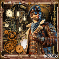 Homme steampunk. - Free animated GIF