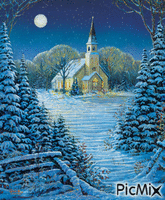 Christmas Church анимированный гифка