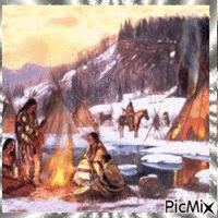 Campement d'Indiens - Бесплатный анимированный гифка