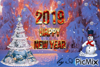 Happy New Year 2019 анимированный гифка