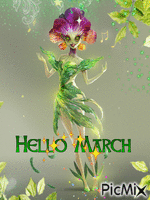 Hello March!🙂☘️🌿 - GIF animé gratuit