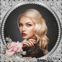 Portrait femme par BBM animált GIF
