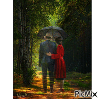 rain - Couple GIF animé