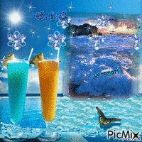 aperitivo in riva al mare - Darmowy animowany GIF