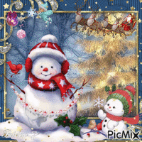 Patricia7- Bonhomme de neige - GIF animé gratuit