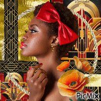 Art déco avec une merveilleuse dame noire - Zdarma animovaný GIF