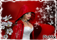Women in Red Cape - Free animated GIF