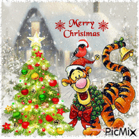 Merry Christmas. Tigger. Disney - GIF animado gratis