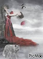 Femme dans la tempête - Ingyenes animált GIF