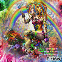 rainbow art GIF animé