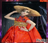 Portrait Woman Colors Carnaval Deco Glitter Fashion Glamour Gif Animado