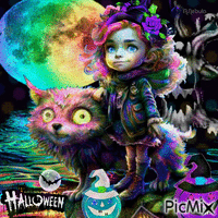 Colorful Happy Halloween-contest - GIF animé gratuit