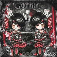 Gothic - Black, White and Reddish tones アニメーションGIF