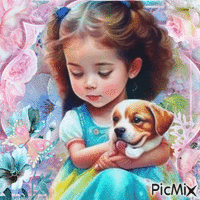 Retrato de una niña en colores pastel