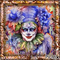 Clown Portrait - Colour Me Beautiful Animated GIF