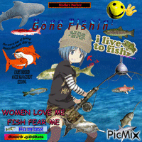 Sayaka Fishing - GIF animé gratuit