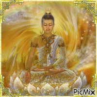 fantasy art...Bouddha énergie... - Animovaný GIF zadarmo
