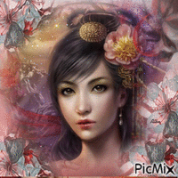 Mujer oriental animovaný GIF