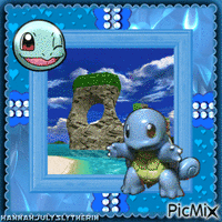 ♦Squirtle at the Beach♦ geanimeerde GIF