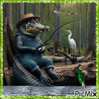 GATOR FISHING GIF animata